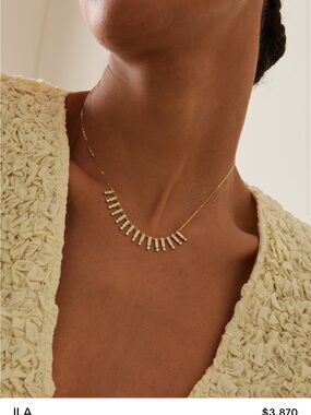 ILA Gold Bar Fan Diamond Necklace - Gold